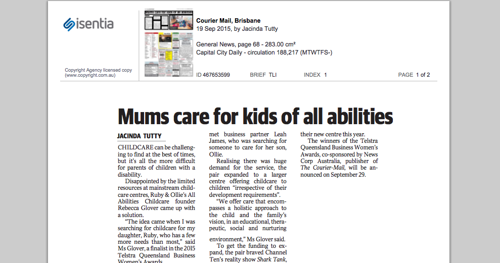 Mums care for kids of all abilities